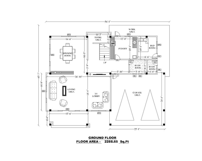 Modern Granny's House Home Floor Cabin Cottage Building Plans 4 Bedroom