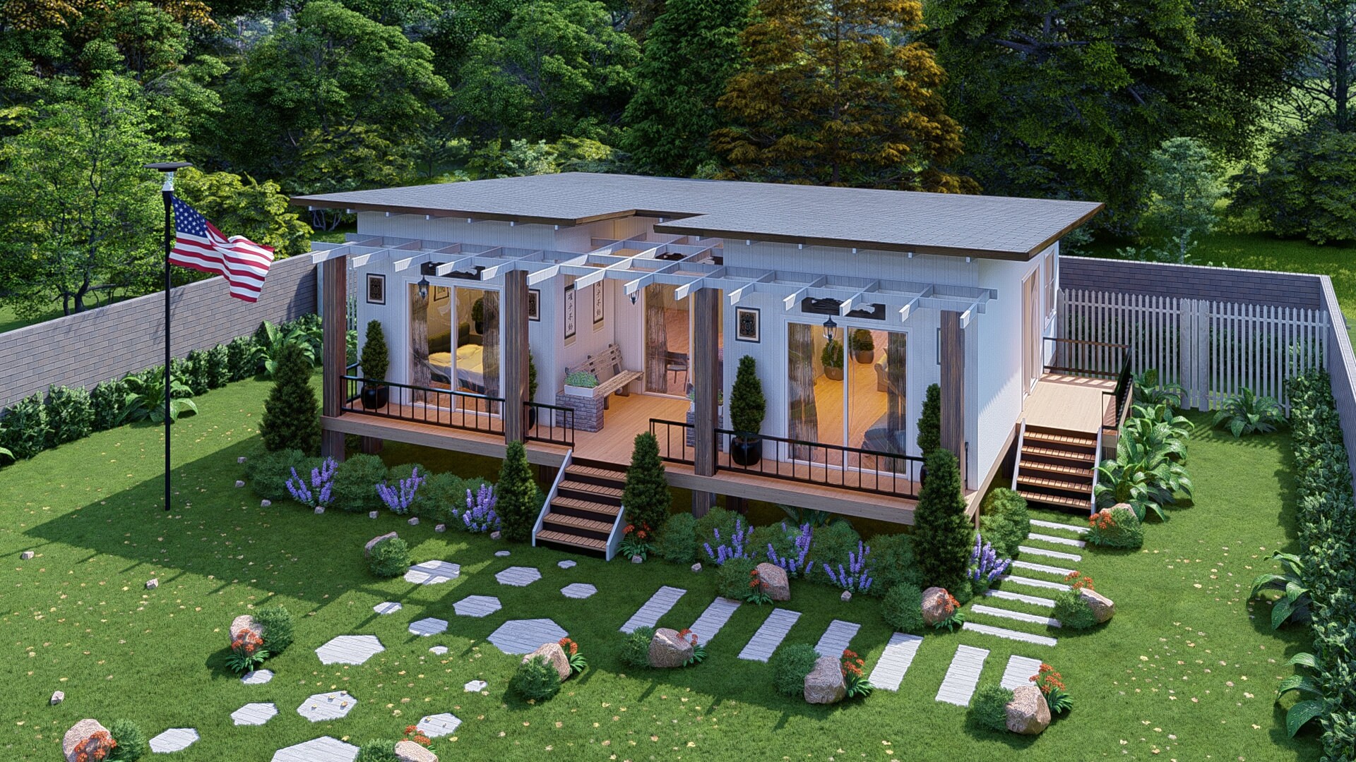New Modern Tiny House Plan 2 Bed Room & 1 1/2 Bathroom With - Etsy