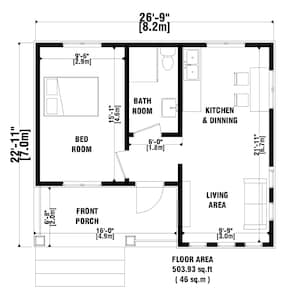 Custom Granny's Tiny House Plans, Cottage Cabin House Plans, 503 Sq.ft ...