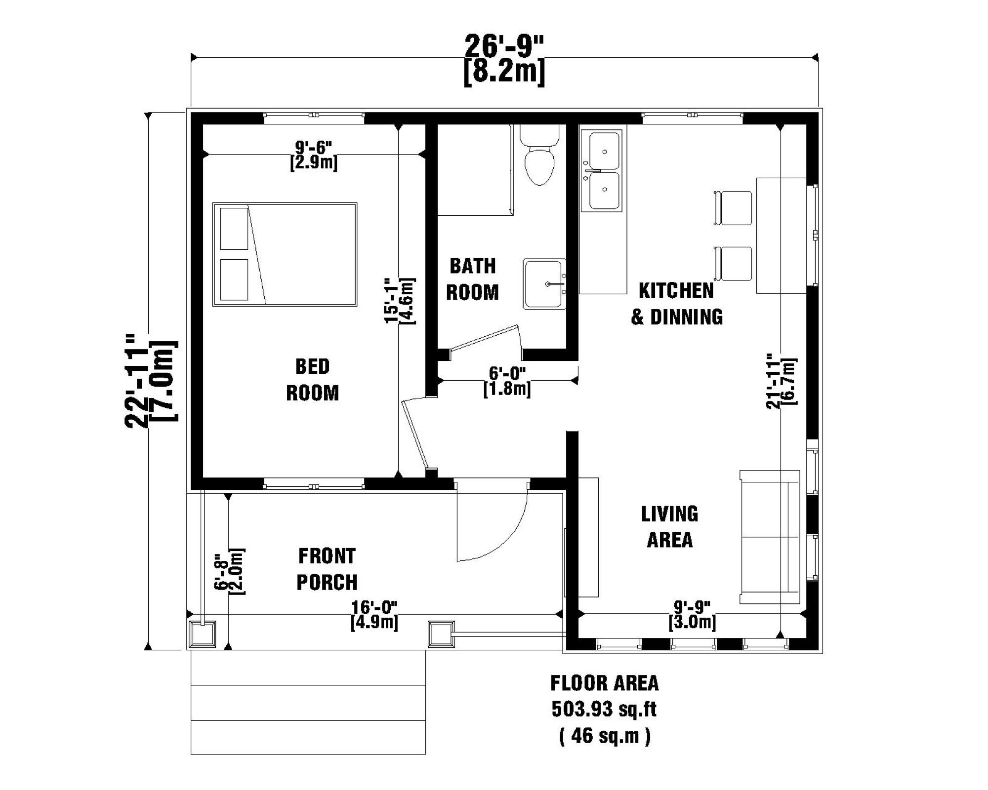 Custom Granny's Tiny House Plans Cottage Cabin House Etsy Canada