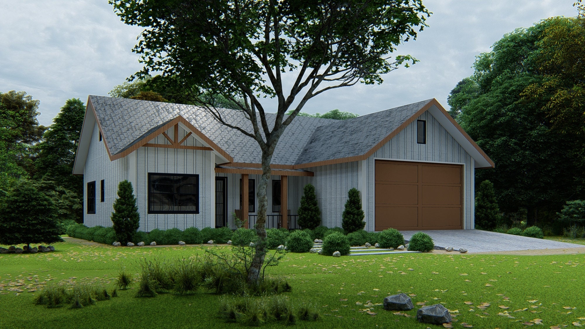 Custom Modern Country House Plans Cottage Cabin House Plans - Etsy