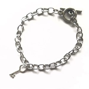 Chain Bracelet With Key Charm, Heart Charm Bracelet, Friendship bracelets, True Beauty Kdrama Inspired, Valentine’s Day Gift, Anniversary
