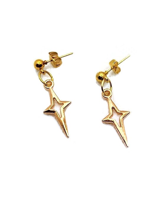 Silver Star Earrings, Gold Star Earrings - Etsy