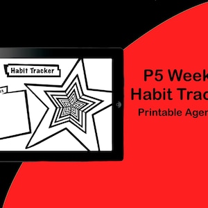 P5 Habit Tracker, Instant download, Printable habit tracker, Star Grid, Weekly Habit Tracker