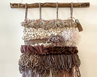 Geweven wandkleed, geweven wandtapijt, boho wanddecoratie.