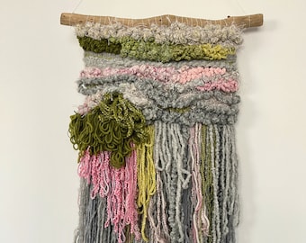 Groot geweven wandkleed, geweven wandtapijt, boho wanddecoratie, wol, muurweefsel, handgemaakt.
