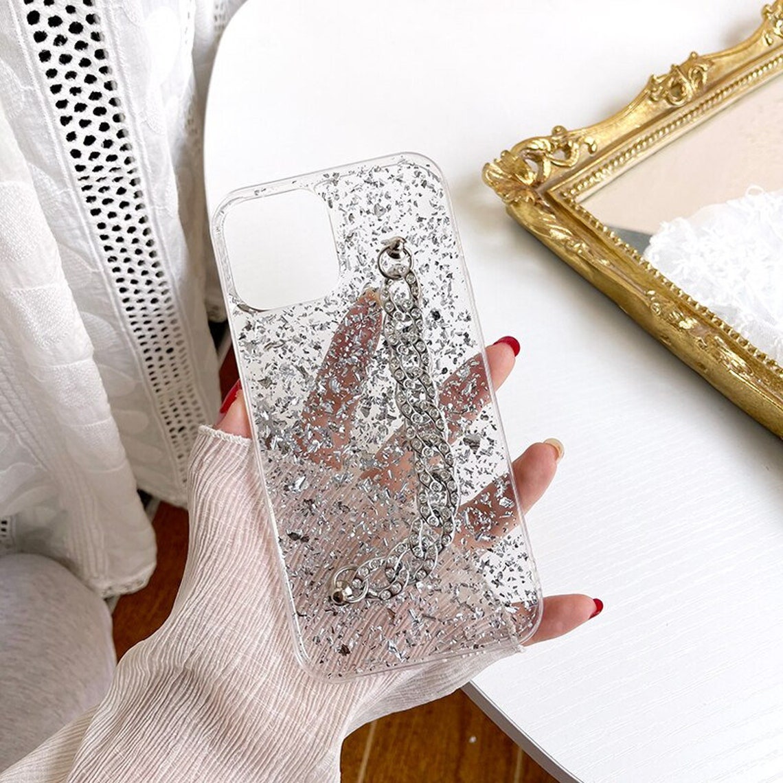 Gold Chain iPhone Case with Chain Strap Phone Case with Wrist Etsy