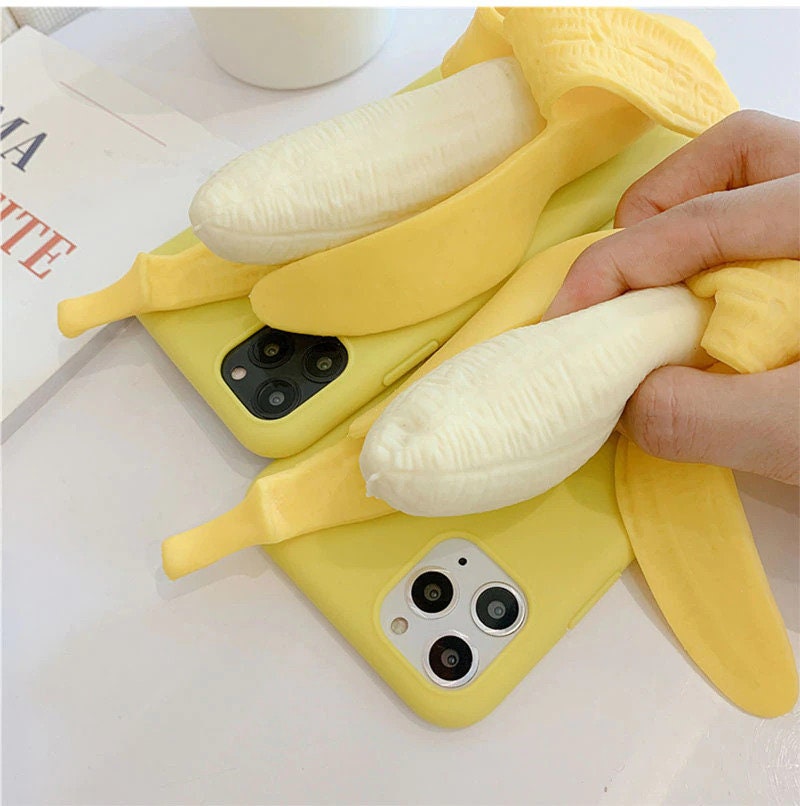 Squishy Banana Phone Case Stress Ball Kawaii Phone Case 3D Etsy
