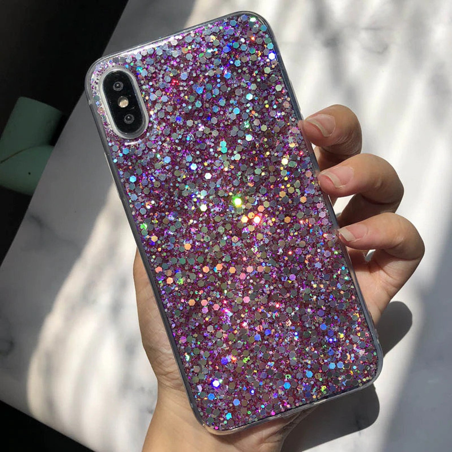Sparkly iPhone Case Sparkling Phone Case Sequin Glitter Phone Etsy