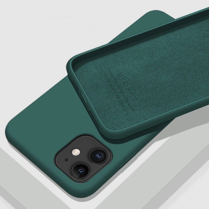 Forest Green Original Liquid Silicone Luxury Case For Apple Etsy