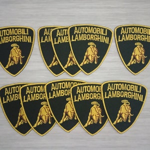 10 pcs AUTOMOBILI LAMBORGHINI Embroidered Patches Iron or Sew For Back Motor Racing Car Motorcycle Riders For Jacket, Shirt, Bag, Hat, Jeans