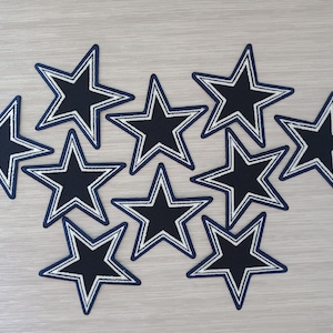 (2) Dallas Cowboys Vintage Embroidered Iron On Patches Patch Lot 3” X 3 &  4”X2.5