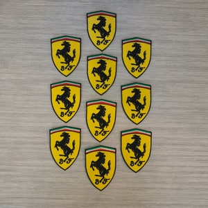 10 pcs Scuderia Ferrari F1 Team Racing Car Luxury Cars Embroidered Patches Iron or Sew For Back Jacket, Shirt, Bag, Hat, Jeans image 1