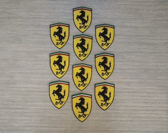 10 pcs Scuderia Ferrari F1 Team Racing Car Luxury Cars Embroidered Patches Iron or Sew For Back Jacket, Shirt, Bag, Hat, Jeans