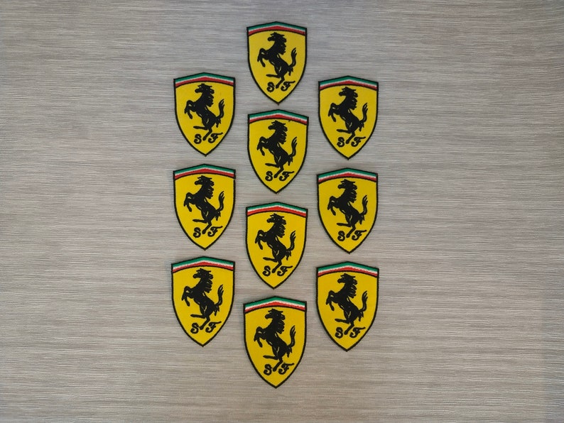 10 pcs Scuderia Ferrari F1 Team Racing Car Luxury Cars Embroidered Patches Iron or Sew For Back Jacket, Shirt, Bag, Hat, Jeans image 1