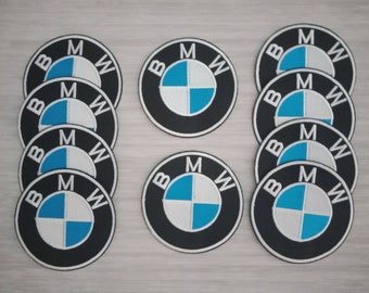 10 pcs BMW Blue Embroidered Patches Iron or Sew For Back Motor Racing Car Motorcycle Riders For Jacket, Shirt, Bag, Hat, Jeans