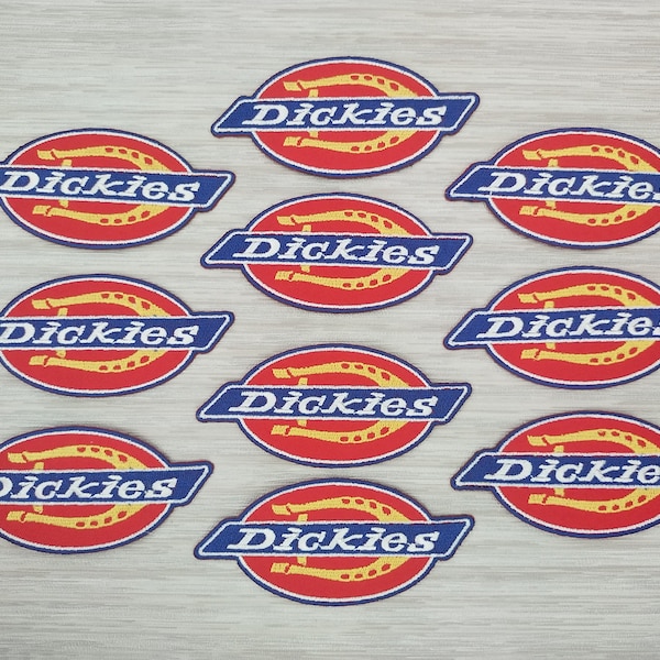 10 pcs Dickies Lifestyle Wear Embroidered Patches Iron or Sew For Back  For Jacket, Shirt, Bag, Hat, Jeans, Cloth,