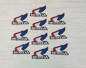 10 pcs HONDA Wing Motor Racing Car Motorcycle Riders MotorGP Embroidered Patches Iron or Sew For Back  For Jacket, Shirt, Bag, Hat, Jeans