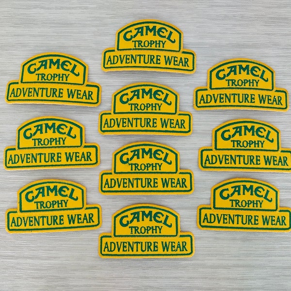 10 pcs Camel Trophy Adventure Wear Embroidered Patches Iron or Sew For Back  For Jacket, Shirt, Bag, Hat, Jeans, Cloth,