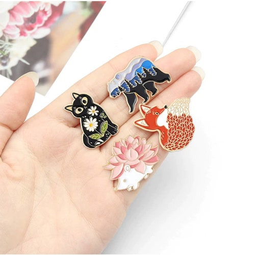 Cute Animal Enamel Pins / Cute Enamel Pins / Lapel Pin / Etsy Australia