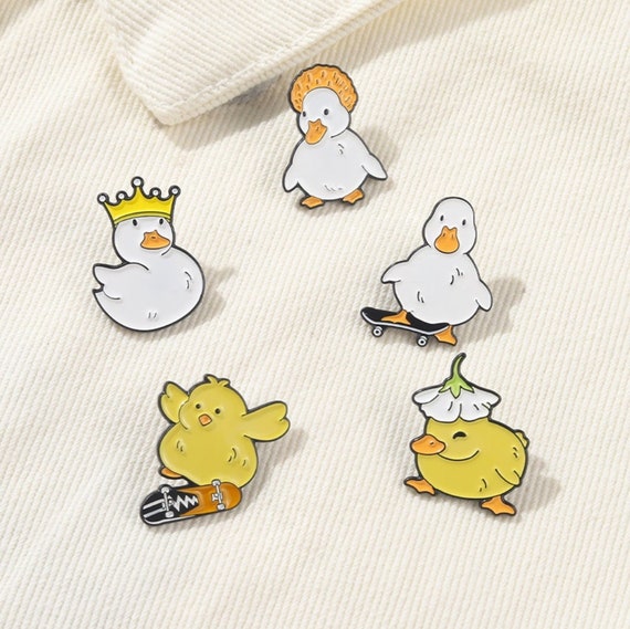 Cute Cartoon Duck Enamel Pin / Cute Enamel Pins / Duck Lapel - Etsy