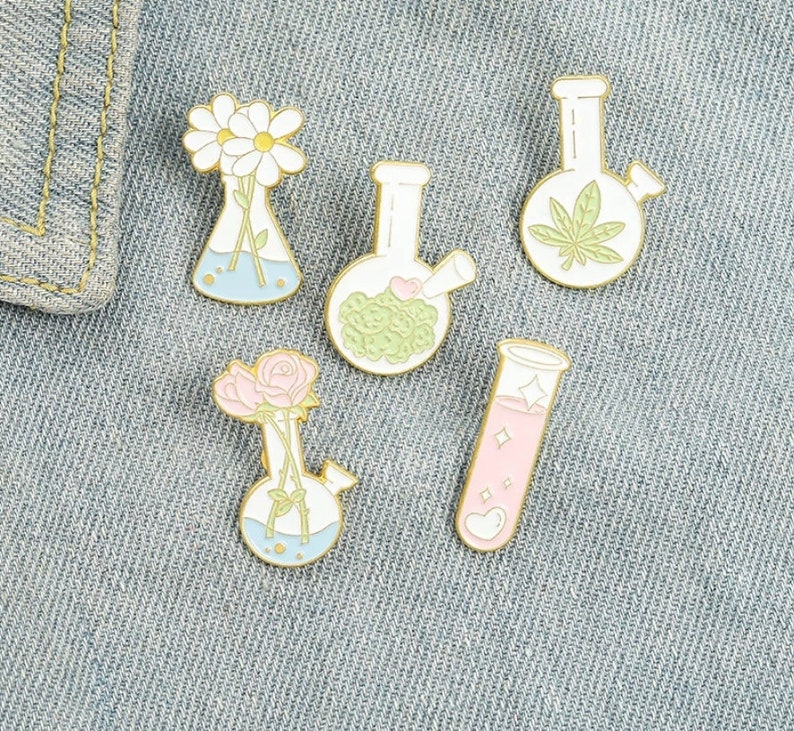 Herb Plant Lover Enamel Pins / Cute Enamel Pins / Lapel Pin / Etsy