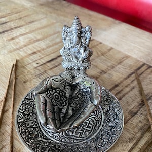 Lord Ganesha Incense Holder - Mandala Incense Burner - Unique Metal Burner - incense stick holder - Boho Mandala Decor, Yoga Meditation