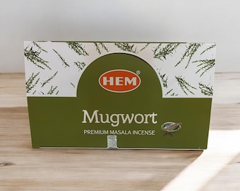Hem Mugwort Premium Masala Incense Spiritual Scents Sticks-Batons Organic Incense For Aromatherapy, Purification, Meditation, Calmness