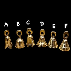 Solid Brass Altar Bell Set of 6 Pieces, Cute Brass Bells Perfect For Spiritual Rituals, Meditation, Yoga, and Altar Ceremonies 2 Inches size