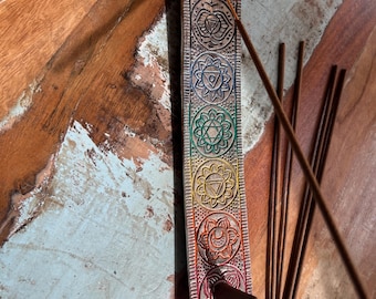 Metalen wierookhouder zeven chakra's – Boho spirituele brander