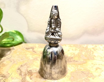 Vintage Silber Buddha Glocke, aufwendig gestaltete Schreibtischdekoration