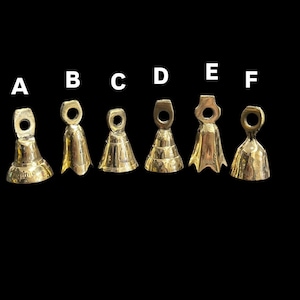 Vintage Solid Brass Altar Bell Set of 6 Pieces,Small  Bells Perfect For Spiritual Rituals, Meditation, Yoga , Altar Ceremonies 2 Inches
