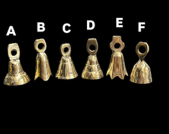 Handmade Solid Brass Altar Bells, Set of 6, Spiritual Decor