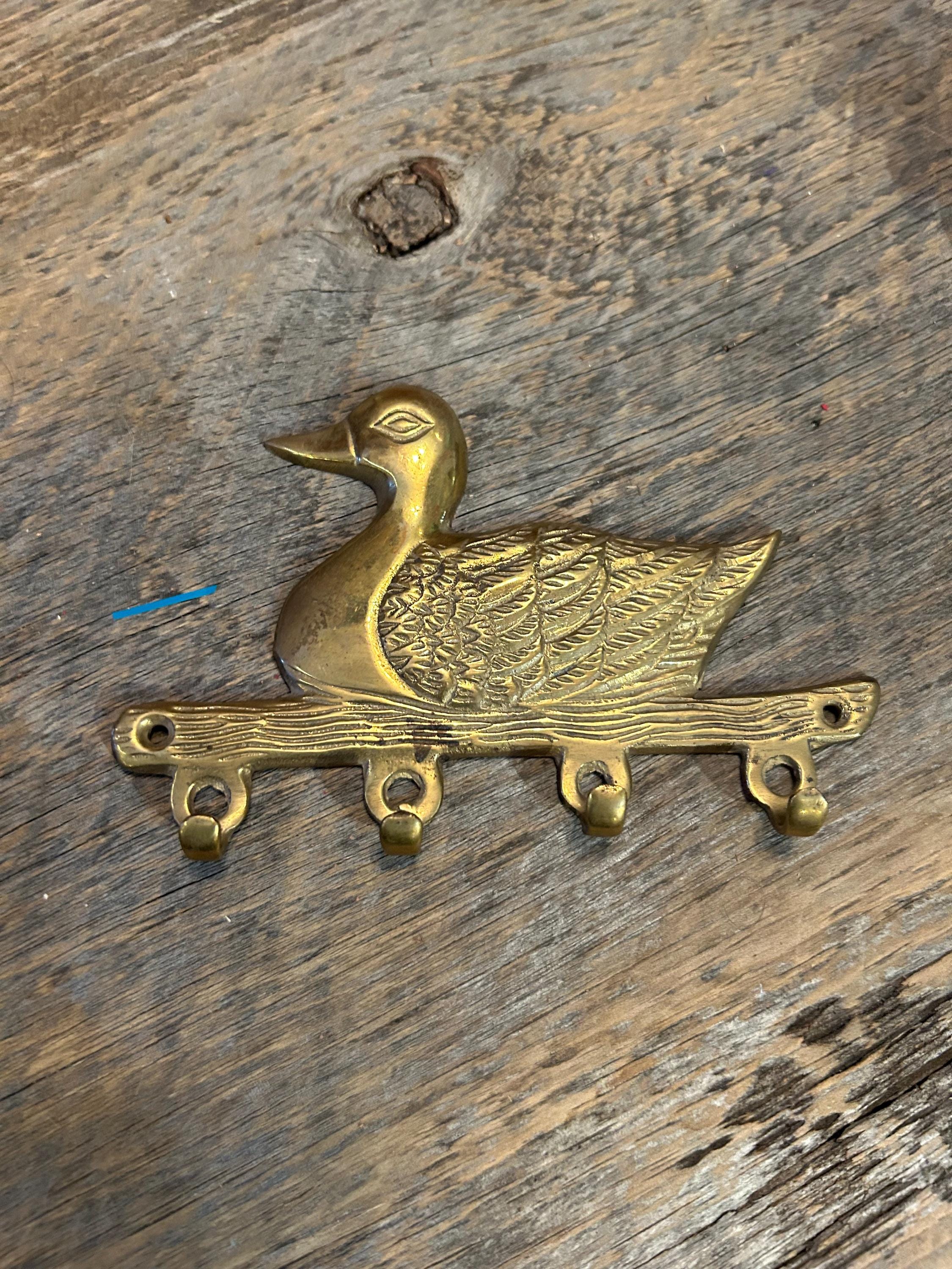 Duck Hanging Racks Vintage Solid Brass Duck Hook Rack and Wagon Hook Rack - Antique Home ...