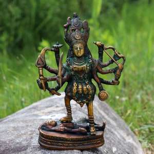 Estátua de bronze vintage Kali, deusa hindu da morte e do tempo Kali, divindade, deusa hindu, tântrica Kali Maa