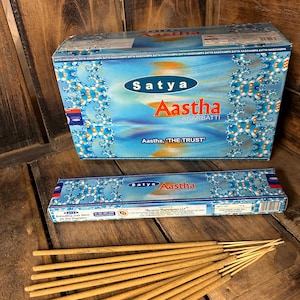 Satya Aastha Incense Agarbatti Sticks The Trust Organic Incense For Aromatherapy, Relaxation, Calming ,Meditation, Yoga 15 grams Each Box