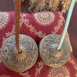 Tibetan Dragon Tingsha, Cymbals, Tibetan Tingsha Bells, Meditation Bells Mazira bells