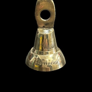 Vintage Solid Brass Altar Bell ,Cute Small  Bells Perfect For Spiritual Rituals, Meditation, Yoga , Altar, Table Bell, Ceremonies 2 Inches