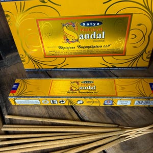 Satya Natural Sandal Incense Agarbatti Sticks-Organic Incense Promoting Aromatherapy, Balance,Harmony, Meditation 15 Grams Each Box