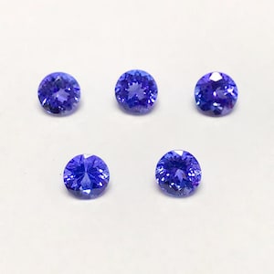 AAA Natural Tanzanite 5x5mm- 6x6mm Round Faceted Cut Loose Gemstones, Tanzanite Round Cut Gemstone, Gemstones For Jewelry