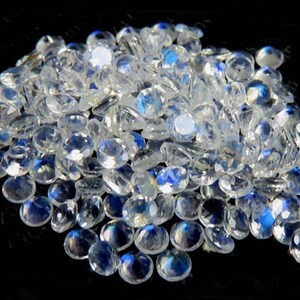 AAA Quality 6mm Natural Rainbow Moonstone Round Faceted Cut Multi Fire Loose Gemstones, Rainbow Moonstone For Jewelry
