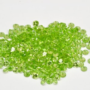 1.75x1.75mm-2.5x2.5mm AAA Quality Peridot Round Faceted Cut Calibrated Loose Gemstones, Peridot Gemstones Lot, Gemstones For Jewelry