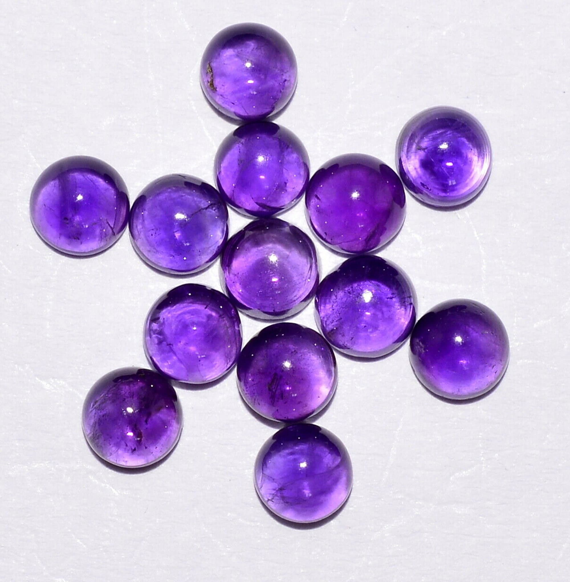 Sale !! Lot 100% Natural Amethyst 3x3mm-10x10mm Round Cabochon Loose Gemstones 