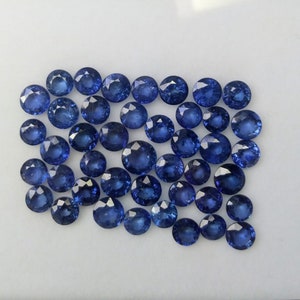 4x4mm onverwarmde natuurlijke blauwe saffier ronde facet gesneden losse edelstenen, blauwe saffier edelstenen, blauwe saffier voor sieraden