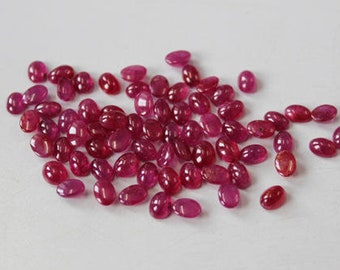 5 x 7 mm natuurlijke robijn ovale cabochon losse edelstenen, robijn ovale cabochon edelstenen, robijn edelstenen