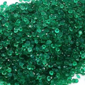 3x3mm-4x4mm-5x5mm-6x6mm Natural Green Onyx Round Faceted Cut Loose Gemstones, Black Onyx Loose Gemstones, Gemstones For Jewelry