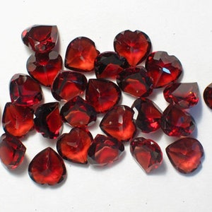 AAA Quality Natural Red Garnet 4mm, 5mm, 6mm, 7mm and 8mm Heart Faceted Cut Loose Gemstones, Gemstones Lots, Gemstones For Jewelry