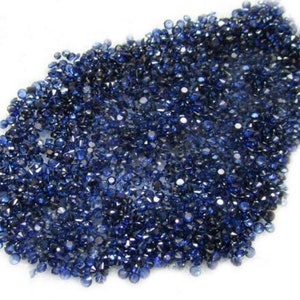 AAA Quality 1.5mm Natural Blue Sapphire Round Diamond Cut Loose Gemstones, Blue Sapphire Faceted Cut Gemstones