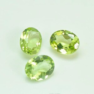 AAA Quality 7x9mm Natural Peridot Oval Faceted Cut Loose Gemstones, Peridot Gemstones Lot