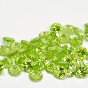 AAA Kwaliteit 7x7mm Tot 8x8mm Natural Peridot Round Faceted Cut Gekalibreerde Losse Edelstenen, Peridot Edelstenen Lot